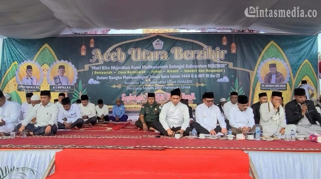 [Foto] Aceh Utara Berzikir Sambut HUT RI ke 77 dan Tahun Baru Islam