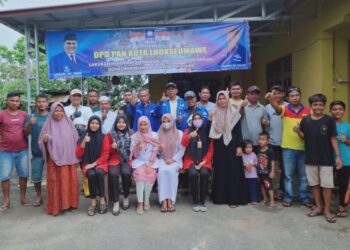 DPD PAN Lhokseumawe Bersama Vinca Rosea Gelar Pengobatan Gratis Bagi Ratusan Warga Korban Banjir