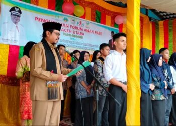 Pj Bupati Aceh Utara Kukuhkan Forum Anak Pase 2022-2023