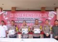 Konferensi Pers Akhir Tahun 2022, Kapolres Lhokseumawe Paparkan Sejumlah Kasus Kriminal dan Narkoba