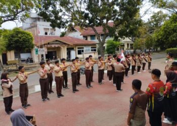 Kwarcab Kota Lhokseumawe Lantik 28 Anggota Satgas Pramuka Peduli