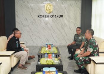 Pererat Silaturahmi, Kepala BI Lhokseumawe Berkunjung ke Korem 011/LW