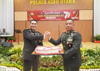 Danrem 011 Hadiri Puncak HUT Polri di Polres Aceh Utara