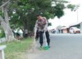 Peduli Lingkungan, Polres Lhokseumawe Bersih-bersih Sampah