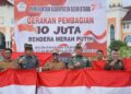 Jelang Peringatan HUT Kemerdekaan RI ke 78, Danrem 011/LW Melaksanakan Kegiatan Pembagian 10 juta Bendera Merah Putih