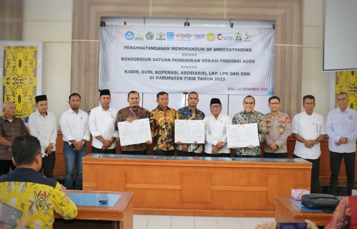 Perkuat Ekosistem Kemitraan Vokasi, Kadin Pidie Gandeng Konsorsium Pendidikan Vokasi Aceh dan DUDI