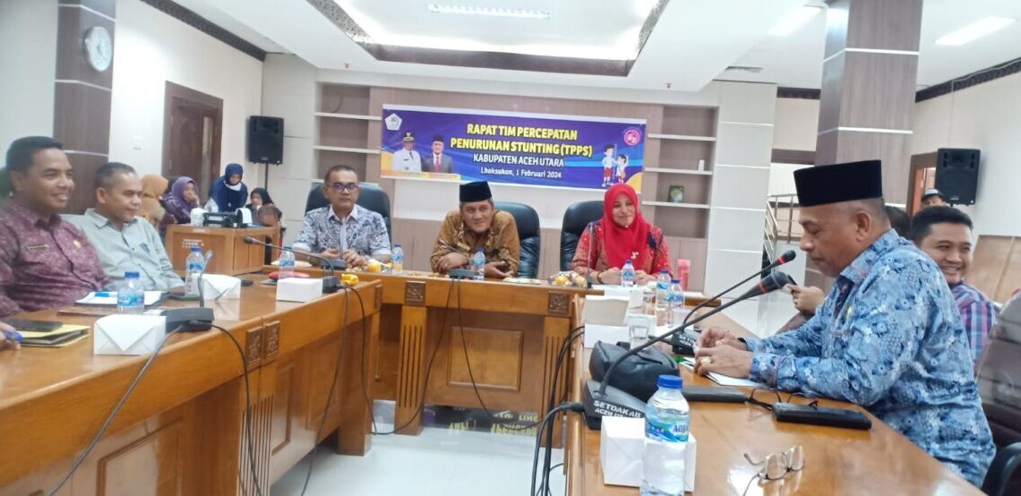 Pemkab Aceh Utara Gelar Rapat Perdana Tim Percepatan Penurunan Stunting (TTPS)