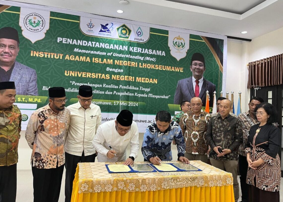 IAIN Lhokseumawe dan UNIMED Tandatangani Nota Kesepahaman