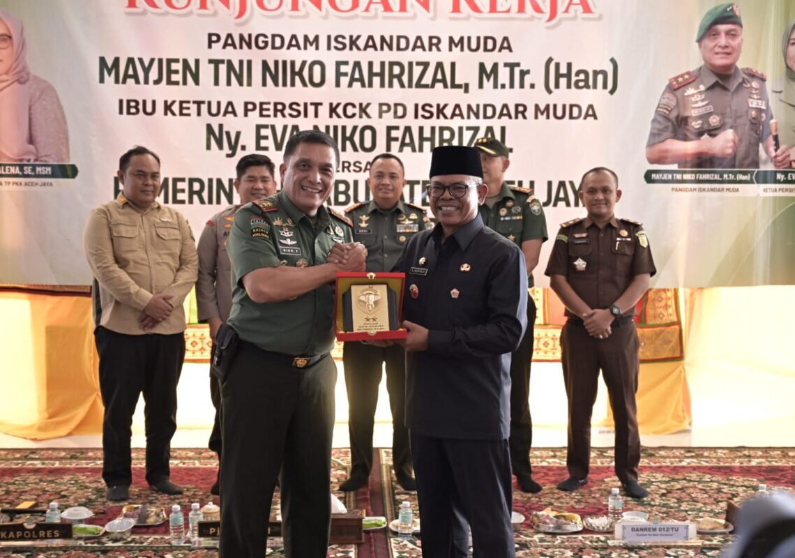 Pemkab Aceh Jaya Terima Kunjungan Kerja dan Silaturahmi Pangdam Iskandar Muda
