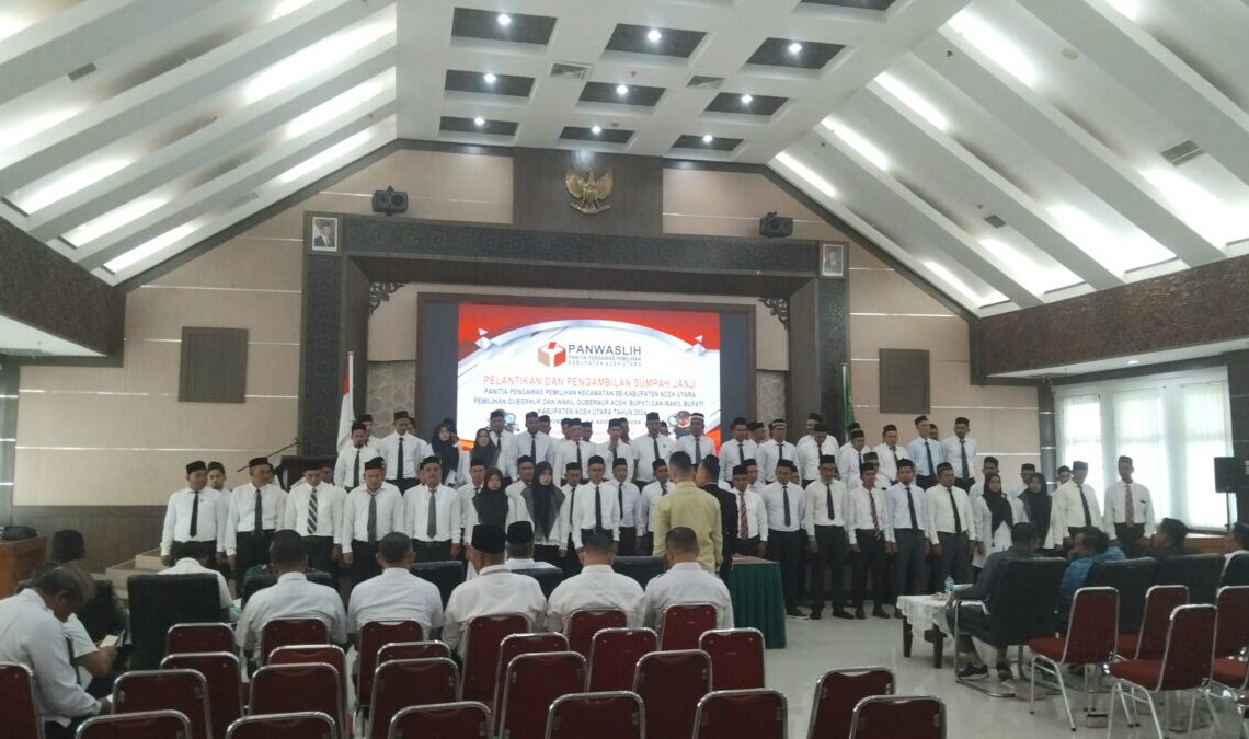 Panwaslih Aceh Utara Lantik 81 Panwaslih Kecamatan
