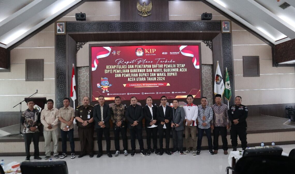 Jumlah Daftar Pemilih Tetap Pilkada Aceh Utara 2024 Ditetapkan 427.848 Pemilih