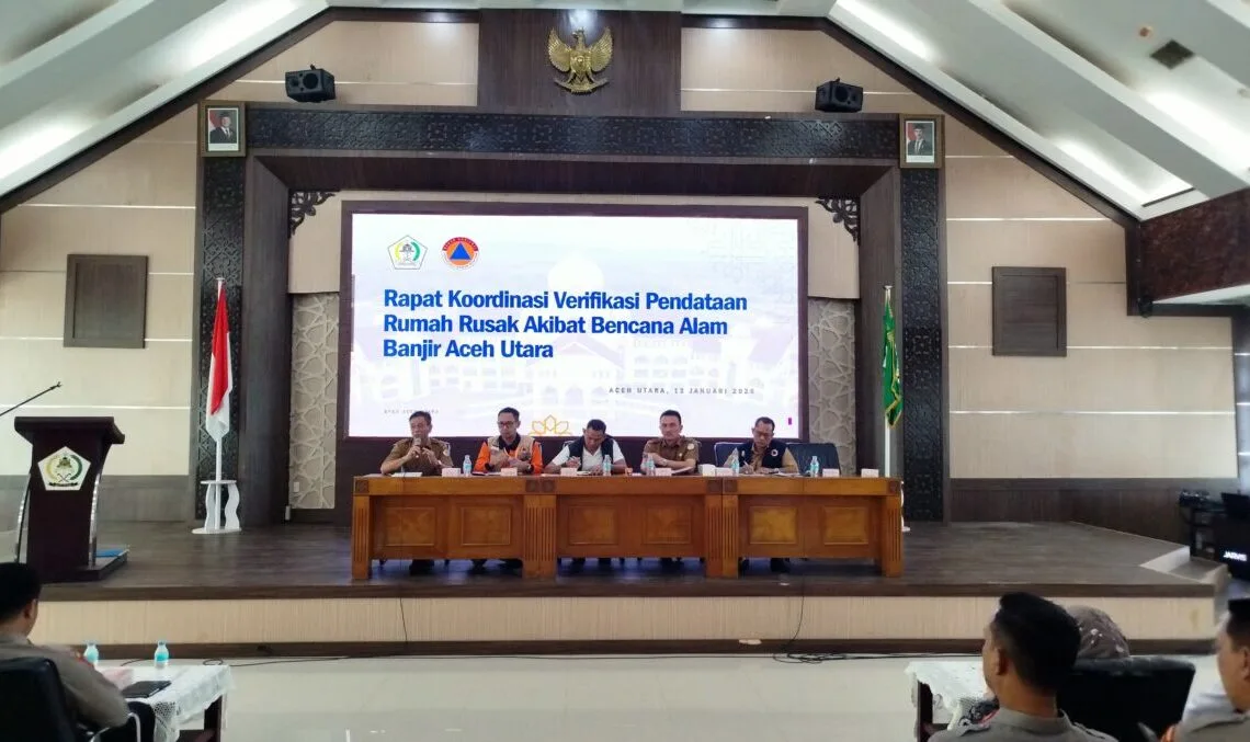 Pemkab Aceh Utara Percepat Verifikasi Rumah Rusak, Targetkan Data Akurat Berbasis Fisik