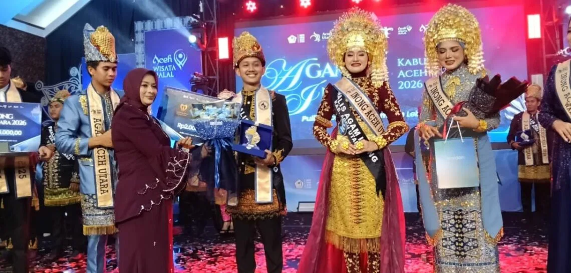 Saidul Qausar dan Mud Maina Dinobatkan sebagai Agam Inong Aceh Utara 2026